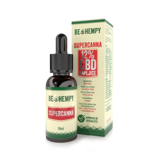 Be Hempy, 12 % CBD konopljine kapljice SuperCanna, 10 ml