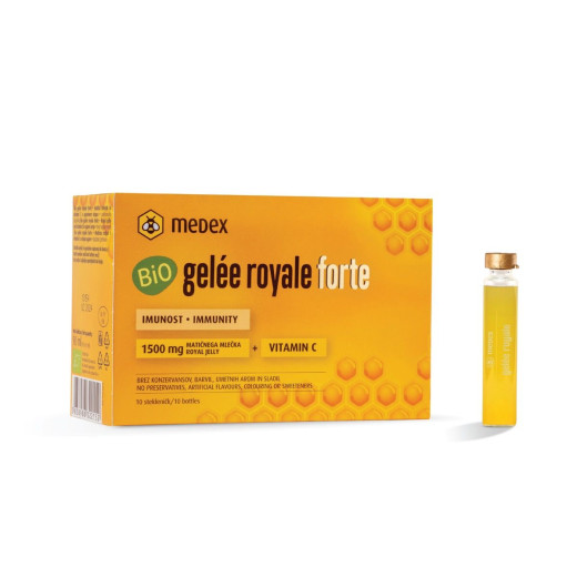 Medex, Bio Gelée Royale forte, raztopina stekleničke, 10 x 9 ml