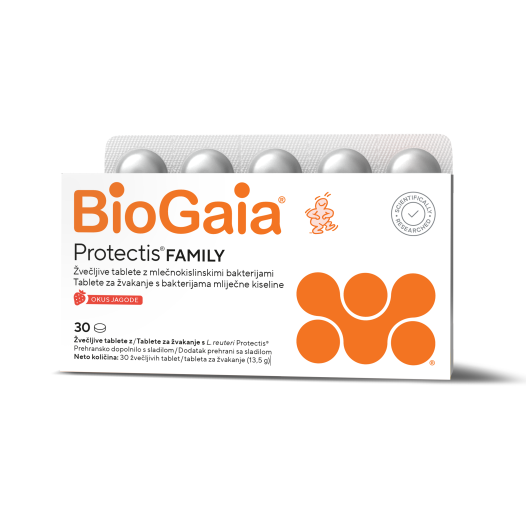 BioGaia Protectis, okus jagode, 30 žvečljivih tablet