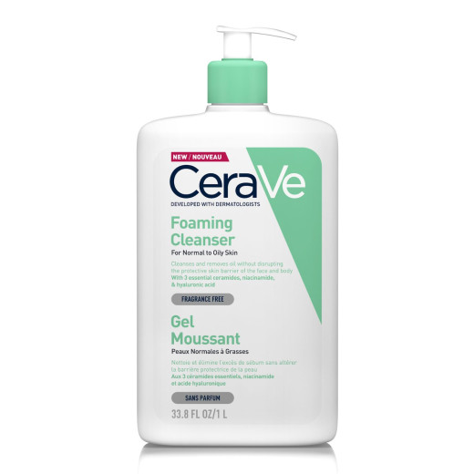 CeraVe, peneči čistilni gel za normalno do mastno kožo, 1 L