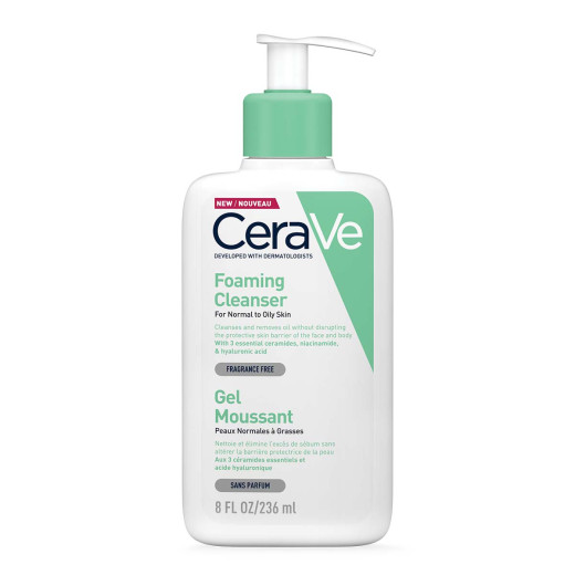 CeraVe, peneči čistilni gel za normalno do mastno kožo, 236 ml
