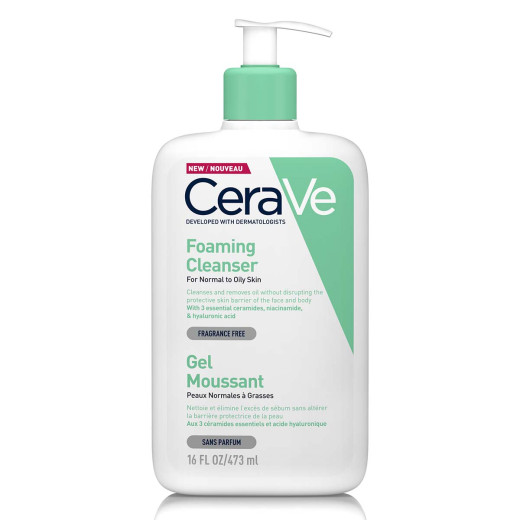CeraVe, Peneči čistilni gel za normalno do mastno kožo, 473 ml