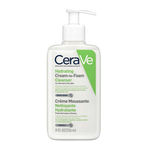 CeraVe, Vlažilna kremno-penasta čistilna emulzija, 236 ml