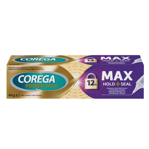 COREGA Max Hold + Seal, pričvrstilna krema za zobne proteze (40 g)