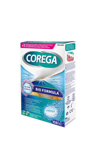COREGA Bio Formula, tablete za čiščenje zobne proteze (108 tablet)