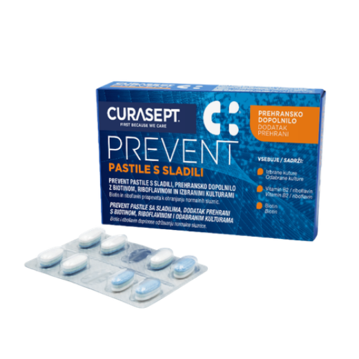 Curasept Prevent pastile s sladilom, 16 orodisperzibilnih tablet