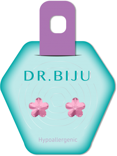 Hipoalergeni uhani Flower Light Rose