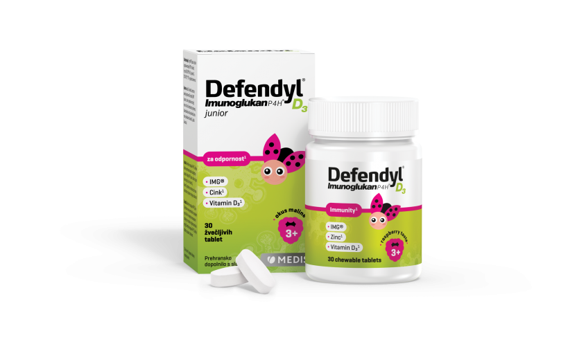 Defendyl-Imunoglukan P4H® D₃ žvečljive tablete, 30 žvečljivih tablet