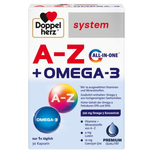 Doppelherz system, A-Ž + Omega-3, 30 kapsul