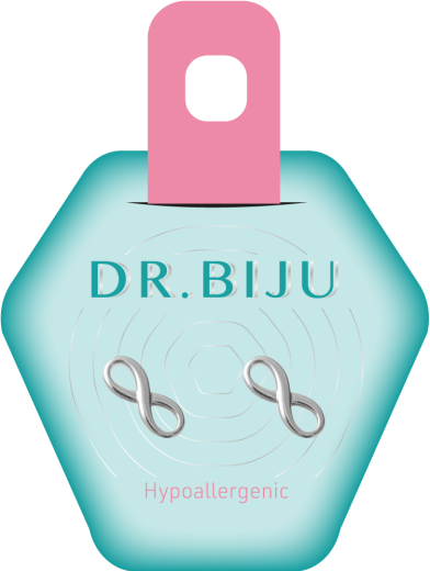 Dr. Biju, Hipalergeni uhani Infinity White Bronze