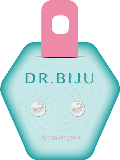 Dr. Biju, Hipoalergeni uhani Pearl White