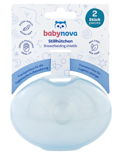 BABY-NOVA Silikonski ščitnik/nastavek za prsi, za dojenje, 2 kosa