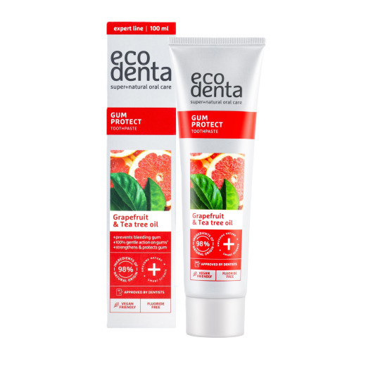 ECODENTA, zobna pasta za zaščito dlesni z grenivko in oljem čajevca, 100 ml