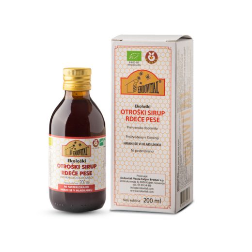 Endovital, ekološki sirup rdeče pese za otroke, 200 ml