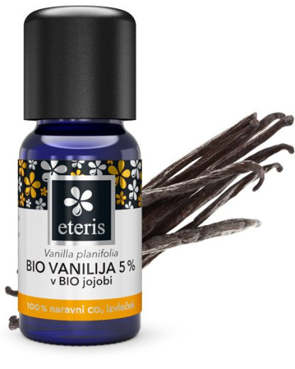 Eteris, Vanilija, 5-% bio CO2 izvleček v bio jojobinem olju, 10 ml