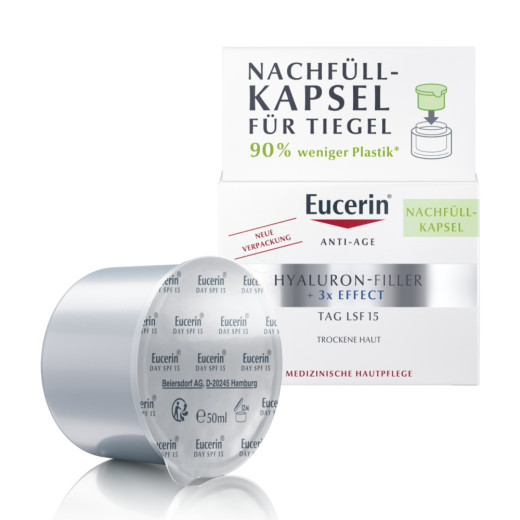 Eucerin, Hyaluron-Filler dnevna krema za suho kožo z ZF15, 50 ml (REFILL)