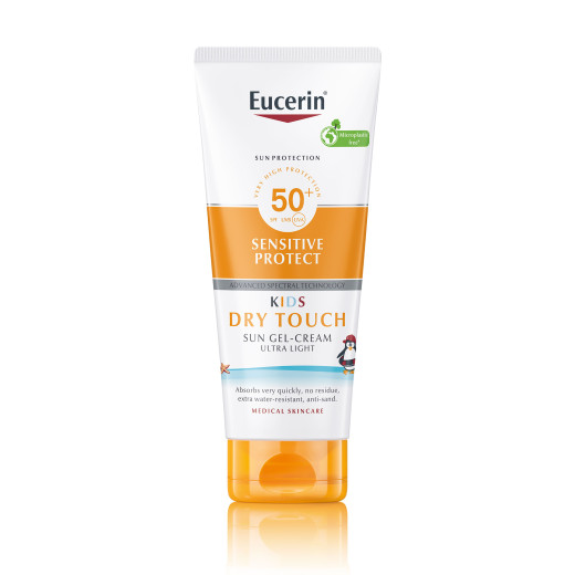 Eucerin, Sun KIDS Sensitive Protect Dry Touch kremni gel za zaščito otroške kože pred soncem ZF 50+, 200ml