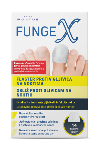 FungeX, obliž proti glivicam na nohtih, 14 obližev