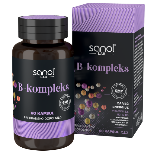 Sanol LAB, B-kompleks z vitaminom C, 60 kapsul 