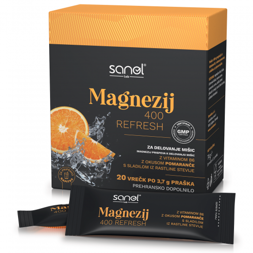 Sanol LAB Magnezij 400 Refresh, 20 vrečk