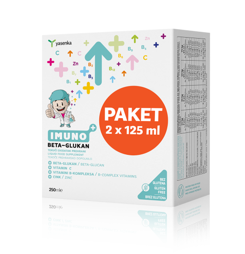 Yasenka Imuno beta-glukan, tekoče prehransko dopolnilo, PAKET 2 x 125 ml