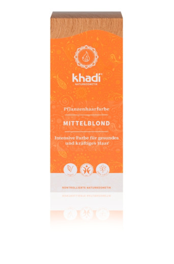 Khadi, Rastlinska barva za lase Srednje blond, 100 g