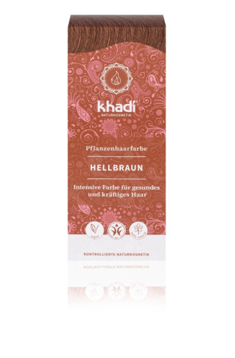 Khadi, Rastlinska barva za lase Svetlo rjava, 100 g