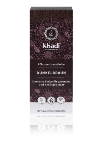 Khadi, Rastlinska barva za lase Temno rjava, 100 g