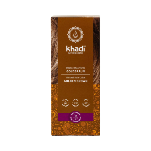Khadi, Rastlinska barva za lase Zlato rjava, 100 g
