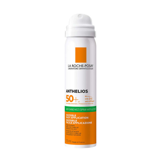 La Roche-Posay ANTHELIOS Matirajoča brezbarvna meglica za zaščito pred soncem za obraz SPF50+, 75 ml
