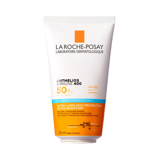 La Roche-Posay, ANTHELIOS Vlažilno mleko za zaščito pred soncem, zelo visoka zaščita SPF50+ za obraz in telo, 150ml