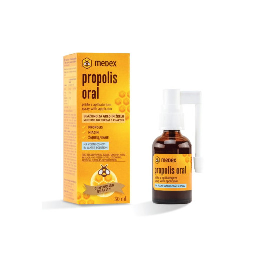 Medex, Propolis Oral na vodi osnovi, pršilo z aplikatorjem, 30 ml