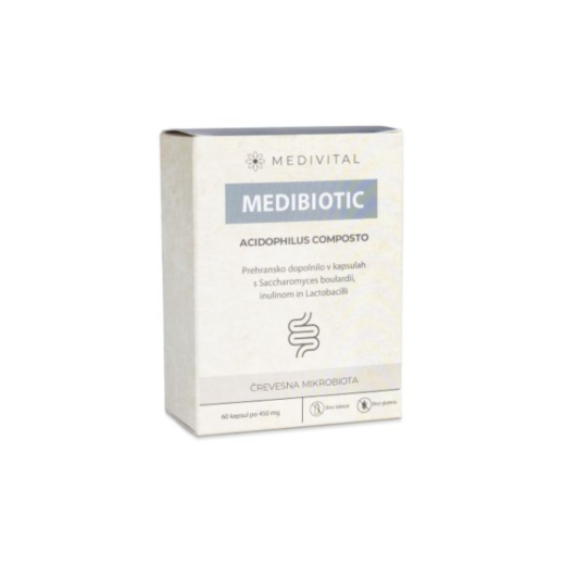 Medivital, Medibiotic Acidophilus Composto, 60 kapsul