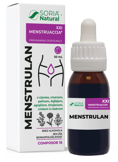 Soria Natural, Menstrulan XXI kompleks kapljice brez alkohola, 50 ml