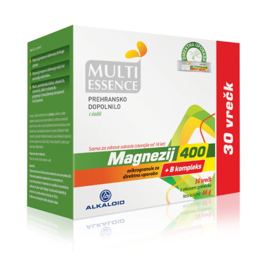 MULTI ESSENCE Magnezij 400 + B kompleks mikrogranule za direktno uporabo 