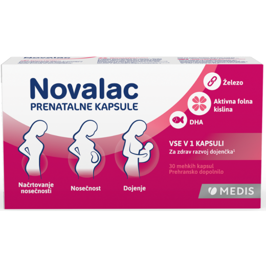 Novalac prenatalne kapsule, 30 mehkih kapsul Novalac prenatalne kapsule, 30 mehkih kapsul