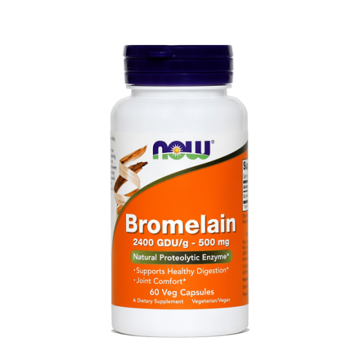NOW, bromelain, 500 mg, 60 kapsul