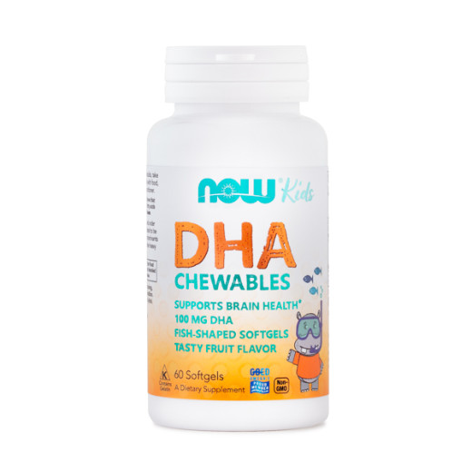 NOW, otroška omega-3 DHK, 60 mehkih žveč. kapsul