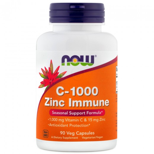 NOW, vitamin C-1000 Cink Imun, 90 vegetarijanskih kapsul