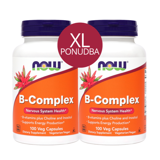 NOW paket, B-kompleks XL PONUDBA, 2x100 kapsul