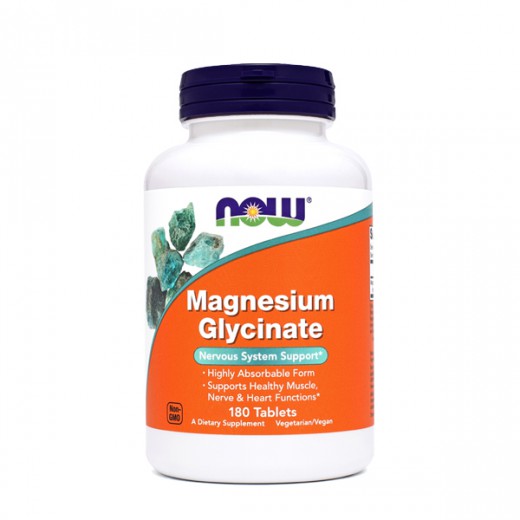 NOW, magnezijev glicinat, 180  tablet