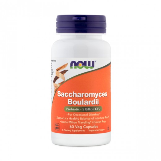 NOW, saccharomyces boulardii, 60 vegetarijanskih kapsul