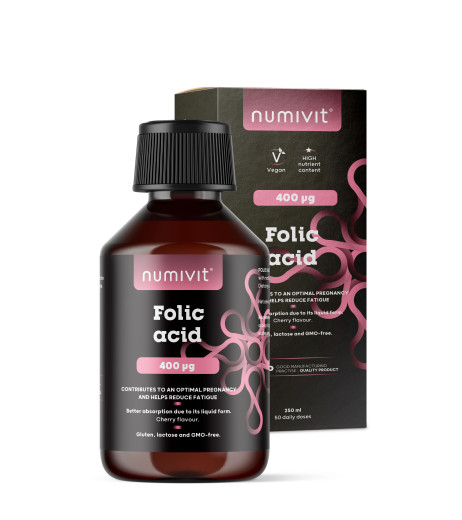 Numivit, Folna kislina (400 μg) v tekoči obliki z okusom češnje, 250 ml, prehransko dopolnilo