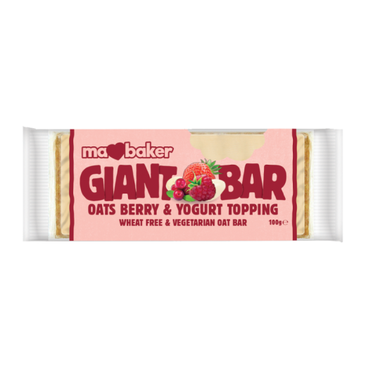 Ovsena ploščica z gozdnim sadjem in jogurtovim prelivom Ma Baker, 100 g