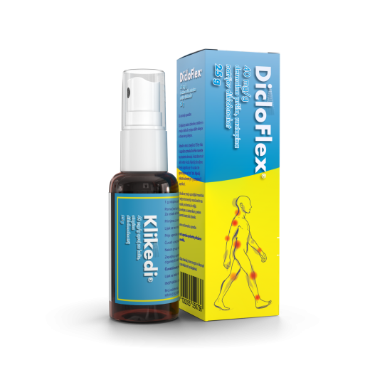 DicloFlex® 40 mg/g dermalno pršilo, raztopina, natrijev diklofenakat, 25 g
