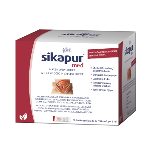 Sikapur med Direkt, gel za želodec in črevesje - vrečke (30 x 15 ml)