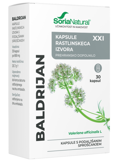 Soria Natural, baldrijan XXI kapsule s podaljšanim sproščanjem, 30 kapsul