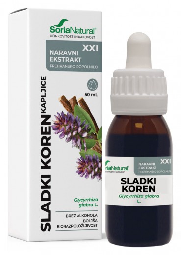 Soria Natural, sladki koren XXI kapljice brez alkohola, 50 ml
