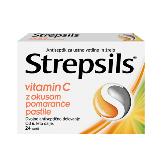 Strepsils, Vitamin C z okusom pomaranče, 24 pastil