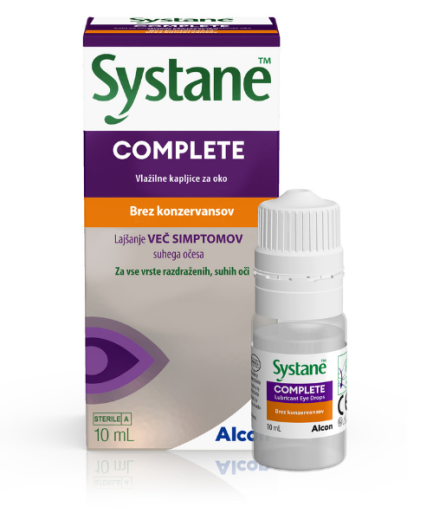 Systane Complete brez konzervansov 10 ml vlažilne kapljice za oko